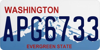 WA license plate APG6733