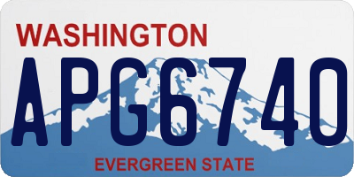 WA license plate APG6740