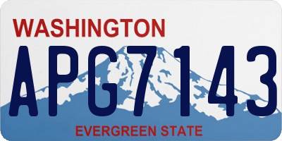 WA license plate APG7143