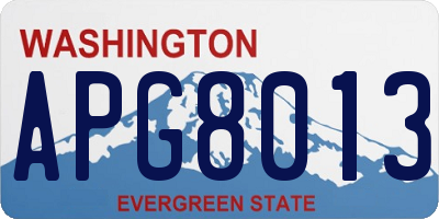 WA license plate APG8013
