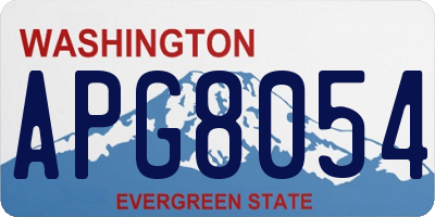 WA license plate APG8054