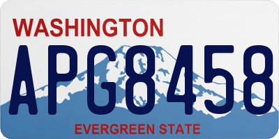 WA license plate APG8458