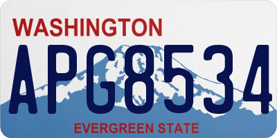WA license plate APG8534