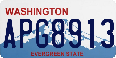 WA license plate APG8913