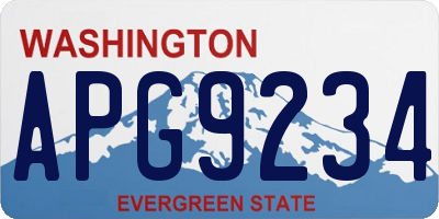 WA license plate APG9234