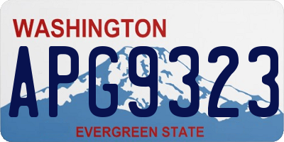 WA license plate APG9323