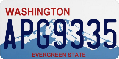 WA license plate APG9335