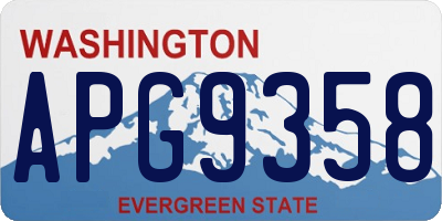 WA license plate APG9358