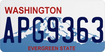 WA license plate APG9363