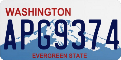 WA license plate APG9374