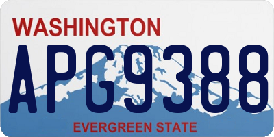 WA license plate APG9388