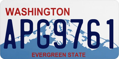 WA license plate APG9761