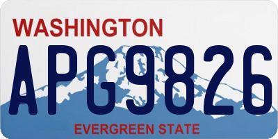 WA license plate APG9826