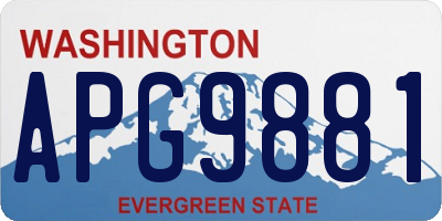 WA license plate APG9881