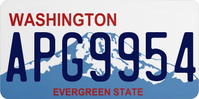 WA license plate APG9954