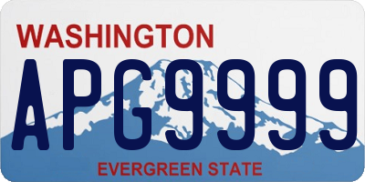 WA license plate APG9999