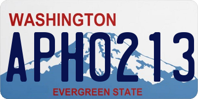 WA license plate APH0213