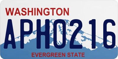 WA license plate APH0216