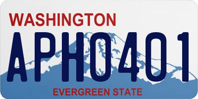 WA license plate APH0401