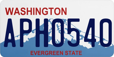 WA license plate APH0540