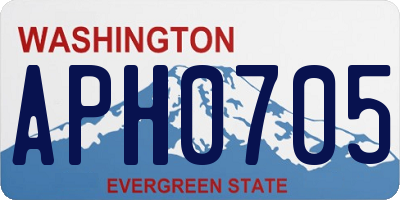 WA license plate APH0705