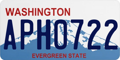 WA license plate APH0722
