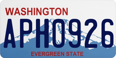 WA license plate APH0926