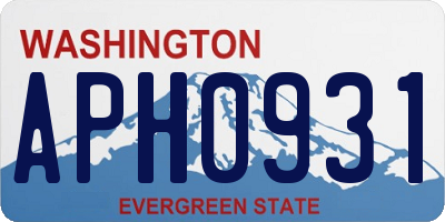 WA license plate APH0931