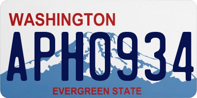 WA license plate APH0934