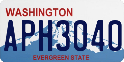 WA license plate APH3040