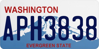 WA license plate APH3838