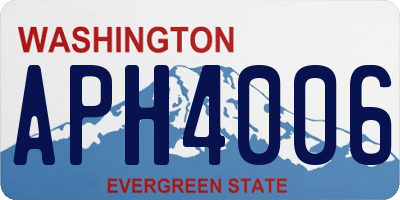 WA license plate APH4006