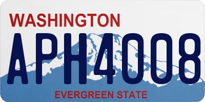 WA license plate APH4008