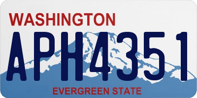WA license plate APH4351