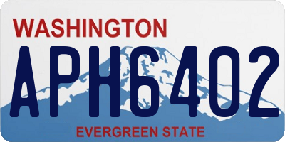 WA license plate APH6402
