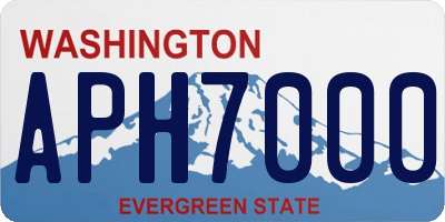 WA license plate APH7000