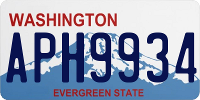 WA license plate APH9934