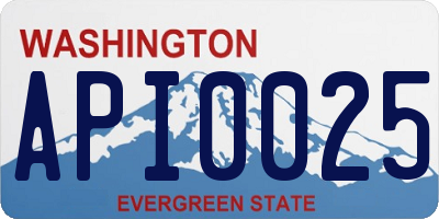 WA license plate API0025