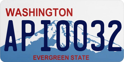WA license plate API0032