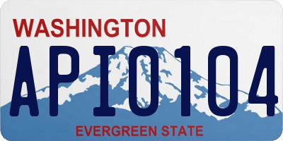 WA license plate API0104