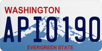 WA license plate API0190