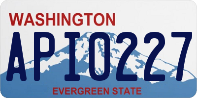 WA license plate API0227