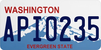 WA license plate API0235