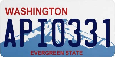 WA license plate API0331