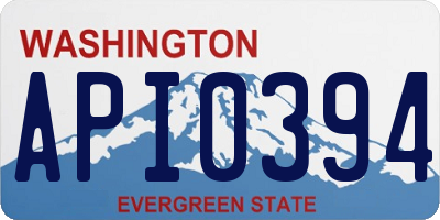 WA license plate API0394