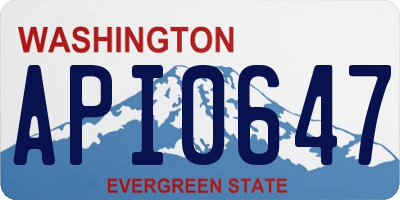 WA license plate API0647