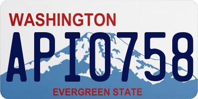WA license plate API0758