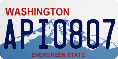 WA license plate API0807