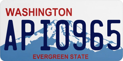 WA license plate API0965