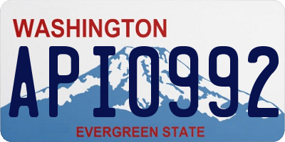WA license plate API0992
